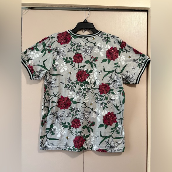 Fresh Prince of Bel-Air Grey Maroon Floral Print Adult Shirt Large White 1990s - Picture 2 of 7